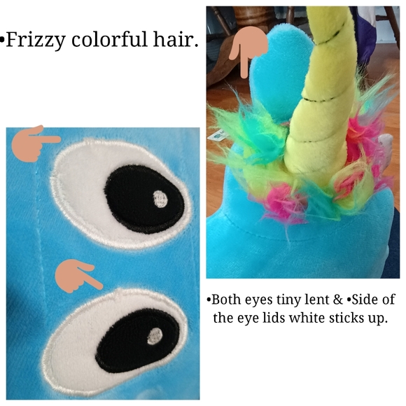 Fun 2 play Toys POO-NICORNS 14" PLUSH EMOJI POO UNICORN HORN Blue RAINBOW HAIR - Picture 10 of 15